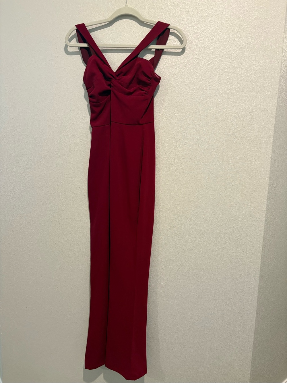 Red/Burgundy Women's Off the Shoulder Formal Jumpsuit